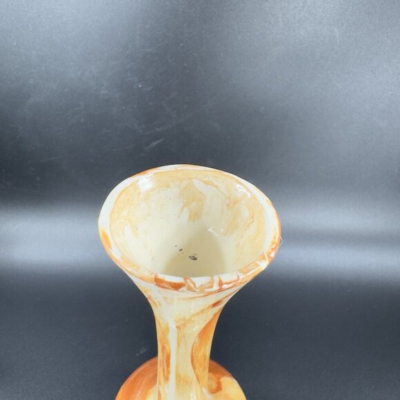 Vintage Alaska Pottery Bud Vase Vessel With Marble Glaze Multicolor W Sticker - Picture 12 of 13